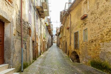 Fototapeta na wymiar Alley in the town of Turania in the province of Rieti.