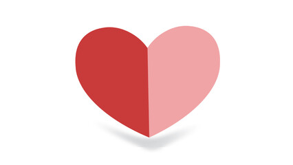 Valentine's day rose pink and red hearts set isolated on white background. Paper origami pastel love symbol. Valentin icons, concept header pattern, place for text.