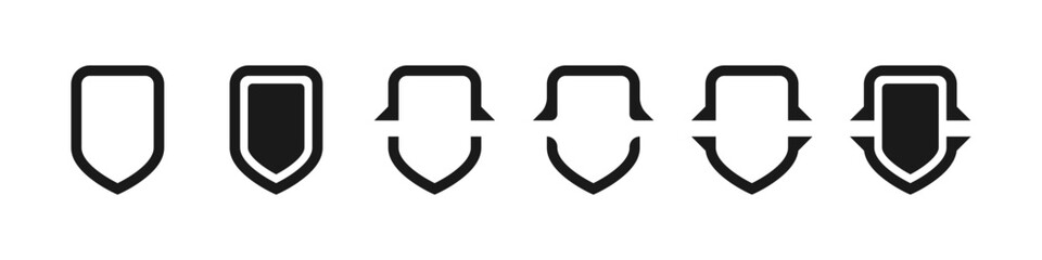 Defense shield illustrator modern icon set. For protection icon, defense, and security.