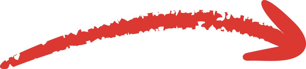 red sketch and grunge arrow symbol