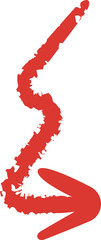 red sketch and grunge arrow symbol