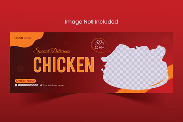 Facebook cover banner design template for restaurant