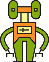 cartoon robot character icon