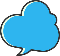 blue blank speech bubble