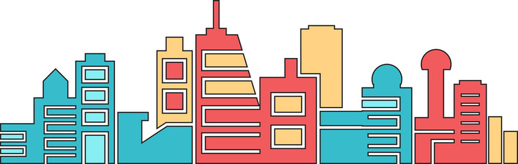 city skyline and skyscraper illustration