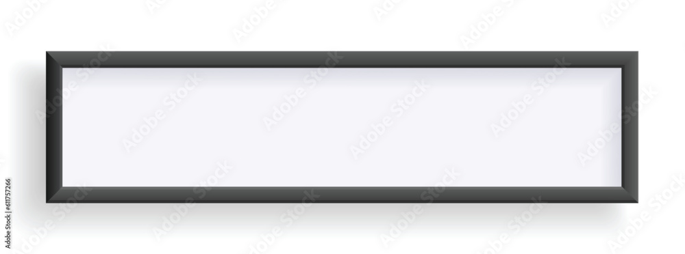 Poster photo frame isolated on white, rectangular frame mockup. empty framing for presentations. photo or p