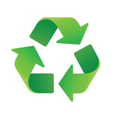 Recycle icon. Recycle logo green color vector isolated on white background.