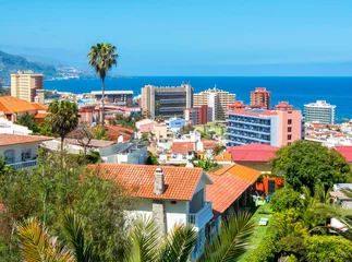 Foto op Plexiglas Canarische Eilanden Puerto de la Cruz cityscape, Tenerife, Canary islands, Spain