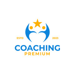 Coach success logo design for life coaching design vector illustration symbol icon