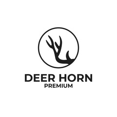 Deer horn logo animal design vector illustration symbol icon