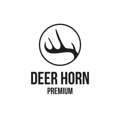 Deer horn logo animal design vector illustration symbol icon