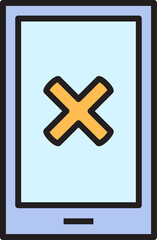 smartphone and wrong mark icon