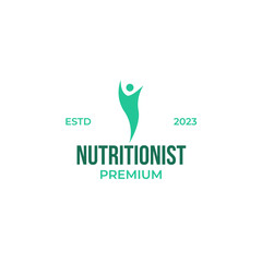 Creative nutritionist logo design vector illustration symbol icon