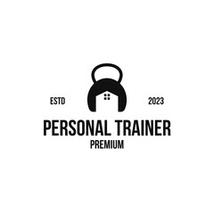Creative personal trainer logo design concept vector illustration idea