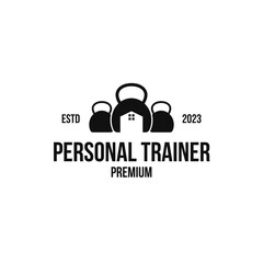 Creative personal trainer logo design concept vector illustration idea
