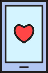 smartphone and heart icon
