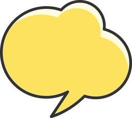 yellow comic speech bubble illustration