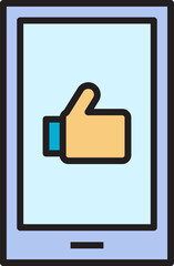 smartphone and thumb up icon