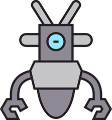 robot character icon illustration