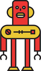 robot character icon illustration