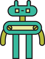 robot character icon illustration