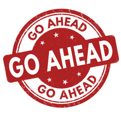 Go ahead grunge rubber stamp