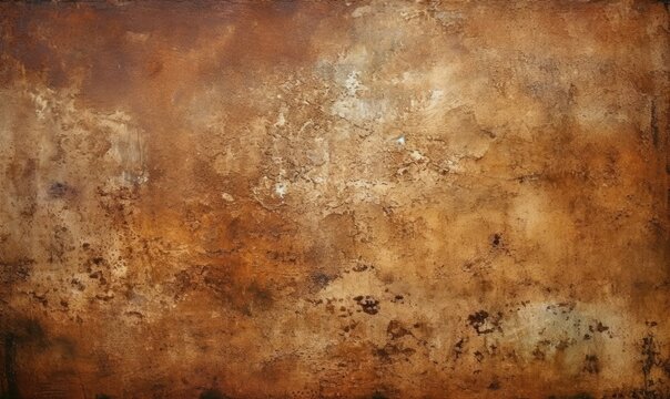 Old brown background with distressed vintage grunge texture in dark earthy chocolate, generative AI