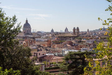 Fototapeta na wymiar Rome panoramic view of the city. Basilica. Background.