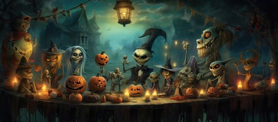 Obraz na płótnie Canvas An illustration of Halloween cover , AI Generated