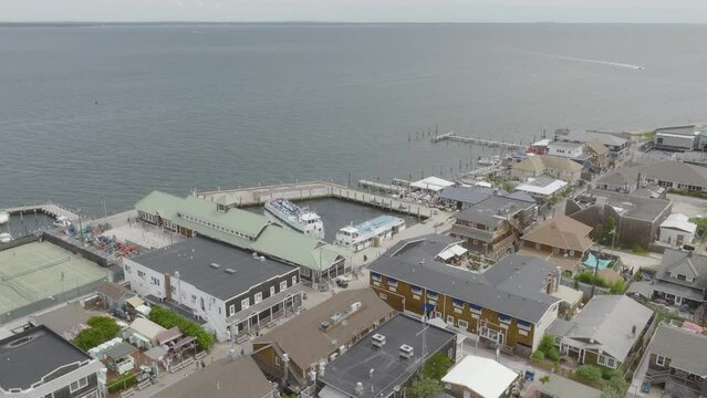 The bayfront ferry terminal of Ocean Beach on Fire Island Long Island