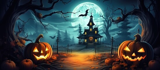 Fototapeta premium An illustration of Halloween cover , AI Generated