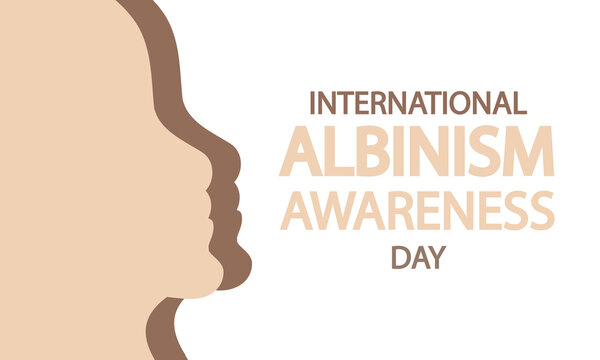 Albinism Awareness Day International portrait, vector art illustration.