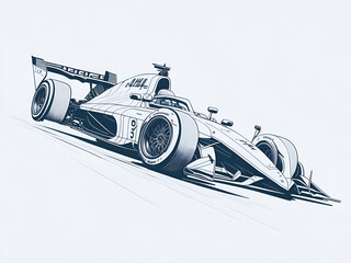 Race car drawing. AI genrated illustration