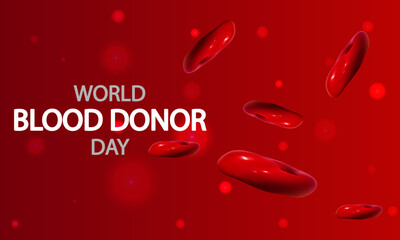 Blood Donor Day World flow of blood cells, vector art illustration.