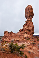 Fototapeta na wymiar Balanced Rock, one of the most iconic features in the Arches National Park, Utah, USA.