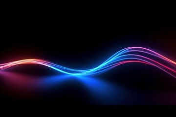 Spectrum neon lights abstract background. Futuristic waves. AI generated, human enhanced