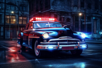 Fototapeta na wymiar Police car. Crime news concept. AI generated