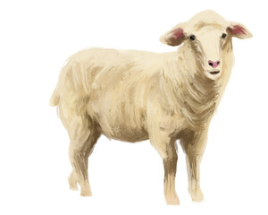 PNG Image, hand drawn sheep illustration art isolated