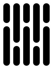 set of black and white shapes