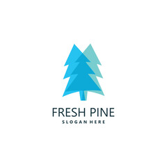 Obraz premium Pine logo vector design element with modern creative style