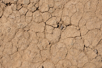 Wall texture soil dry crack pattern of drought lack of water of nature brown old broken background.