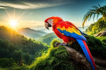 blue and yellow macaw generated by ai