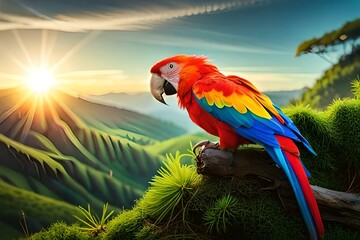 macaw  in the forest