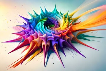 Background with colorful abstract art. Created with generative Ai technology.