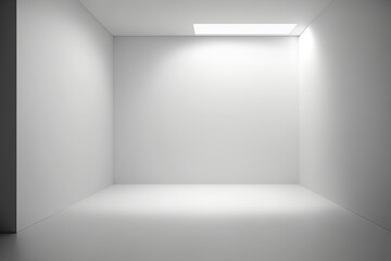 empty room illuminated by a bright ceiling light. Generative AI