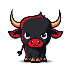 Cartoon Buffalo Design, Png, illustration, Generative AI