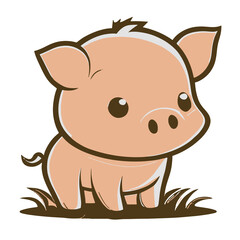Obraz na płótnie Canvas Cartoon Pig Design, Png, illustration, Generative AI