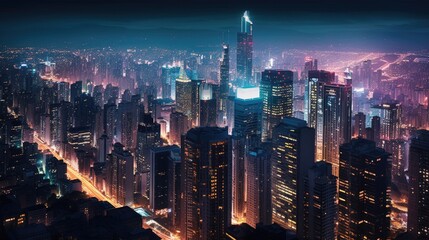  the architectural beauty of a modern city skyline at dusk, with the buildings illuminated by the warm glow of city lights generated AI