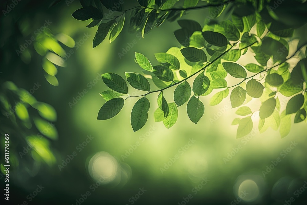 Aufkleber background with green texture, photos blurred and bokeh beneath the tree bio or fresh natural health
