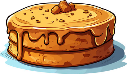  Cartoon Peanut Butter Cake Design, Png, illustration, Generative AI
